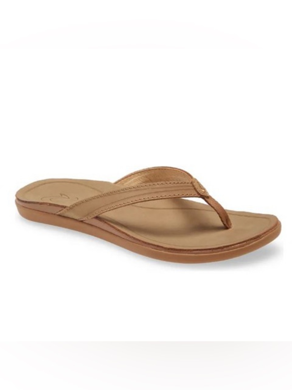 OluKai Women’s Aukai Leather Flip-Flop Sandals, Size 6